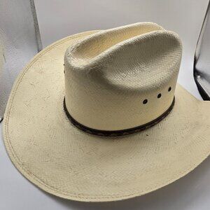 Justin Hats Cowboy Straw Hat 10X Size 59 7 3/8